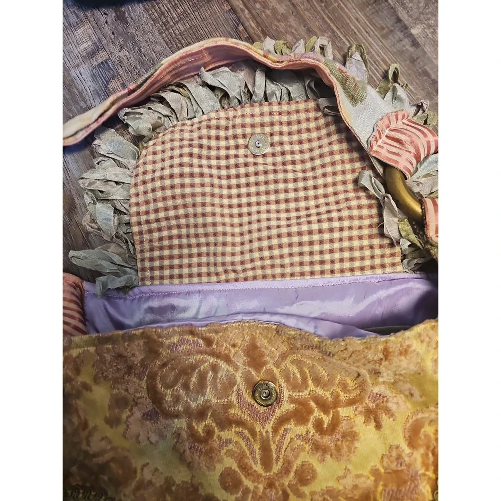 Vtg Boho Hippie Festival Purse Tapestry Fringe Earthy‎ Bag Magnet Closure Romag